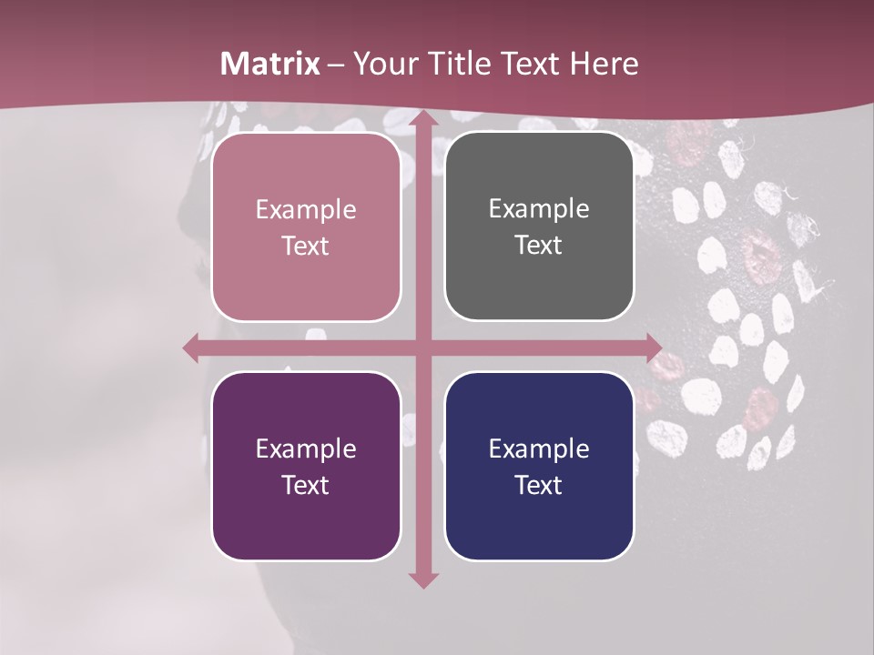 Young African Girl, Tribal Painted Face In White And Red, Partial Desaturated PowerPoint Template