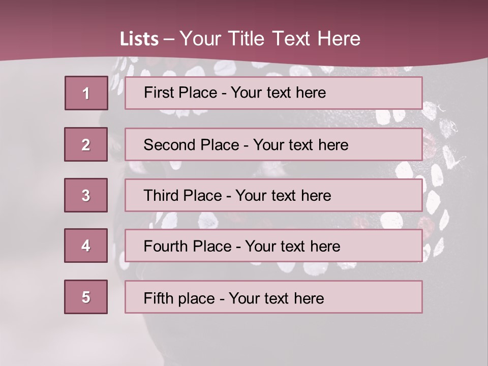 Young African Girl, Tribal Painted Face In White And Red, Partial Desaturated PowerPoint Template