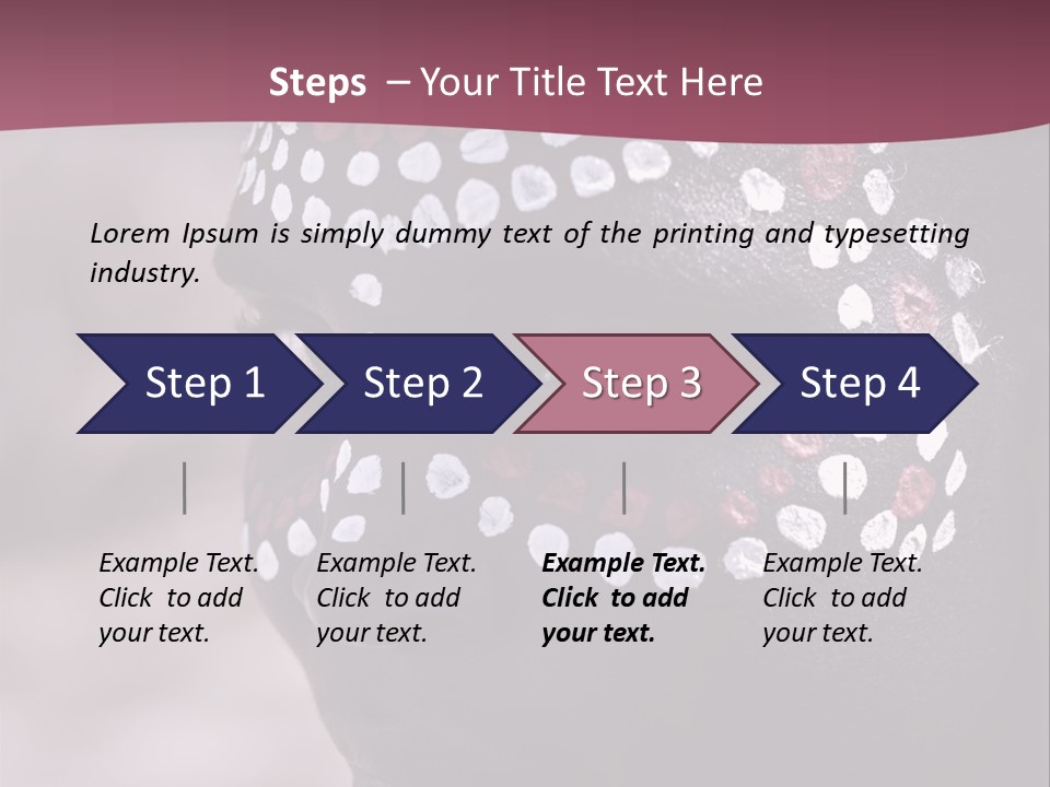 Young African Girl, Tribal Painted Face In White And Red, Partial Desaturated PowerPoint Template