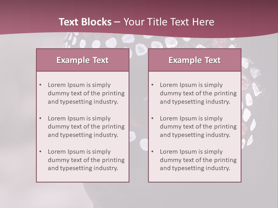 Young African Girl, Tribal Painted Face In White And Red, Partial Desaturated PowerPoint Template