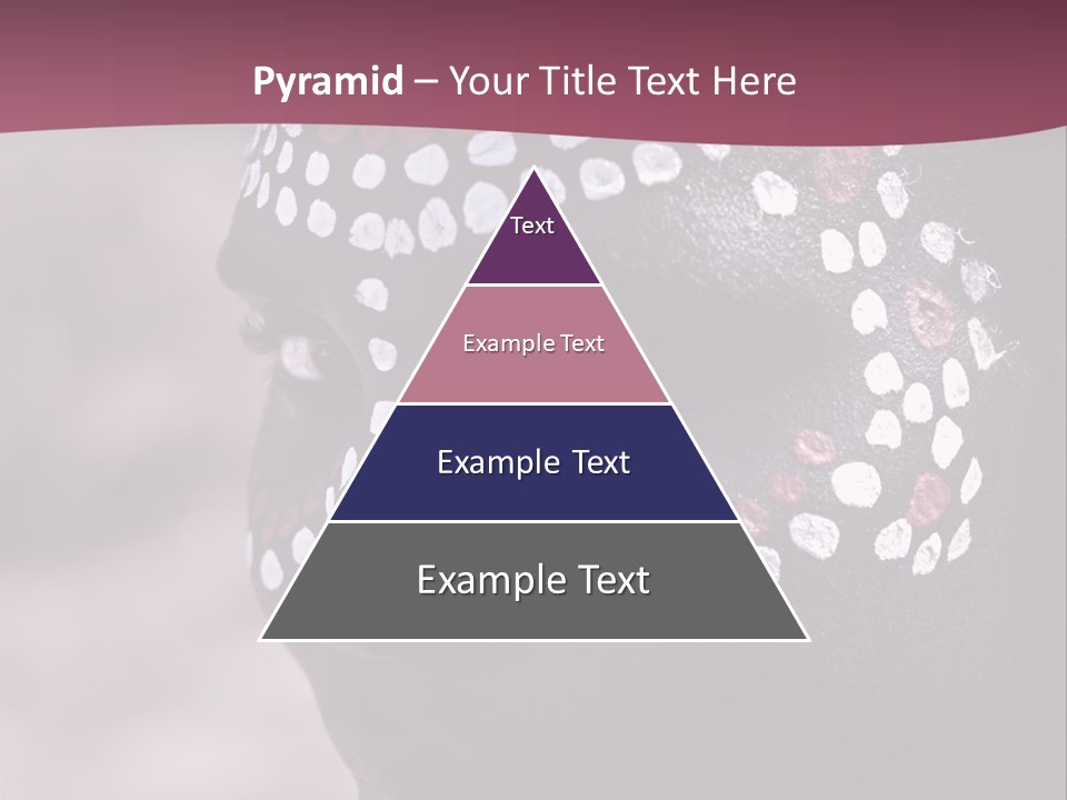 Young African Girl, Tribal Painted Face In White And Red, Partial Desaturated PowerPoint Template