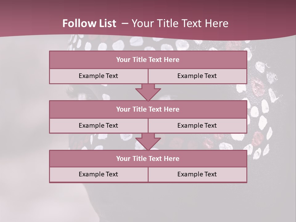 Young African Girl, Tribal Painted Face In White And Red, Partial Desaturated PowerPoint Template