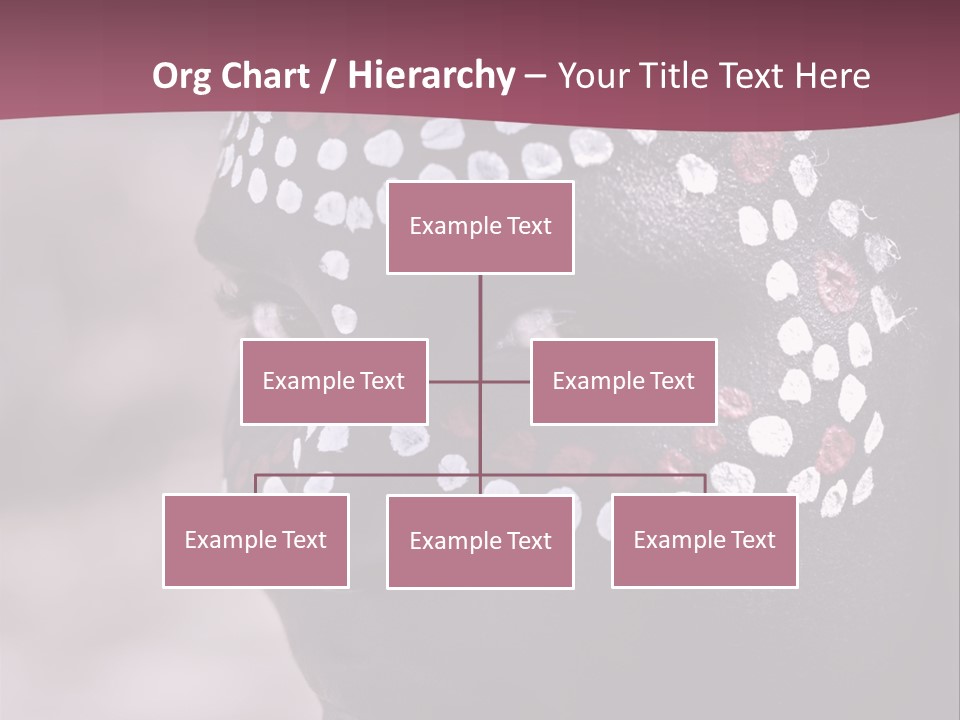 Young African Girl, Tribal Painted Face In White And Red, Partial Desaturated PowerPoint Template