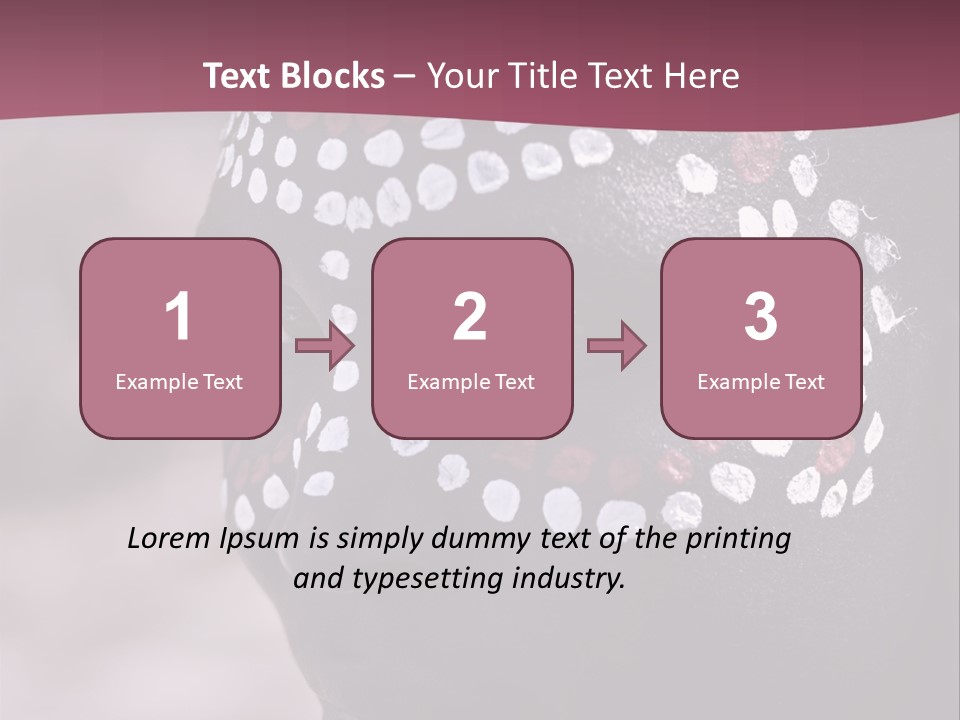 Young African Girl, Tribal Painted Face In White And Red, Partial Desaturated PowerPoint Template