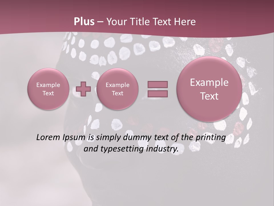 Young African Girl, Tribal Painted Face In White And Red, Partial Desaturated PowerPoint Template