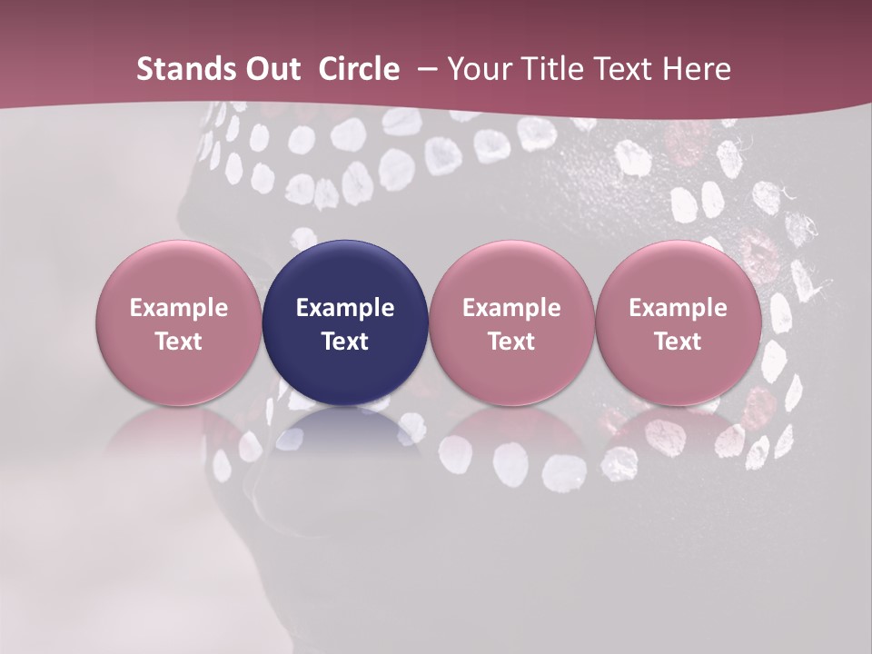 Young African Girl, Tribal Painted Face In White And Red, Partial Desaturated PowerPoint Template