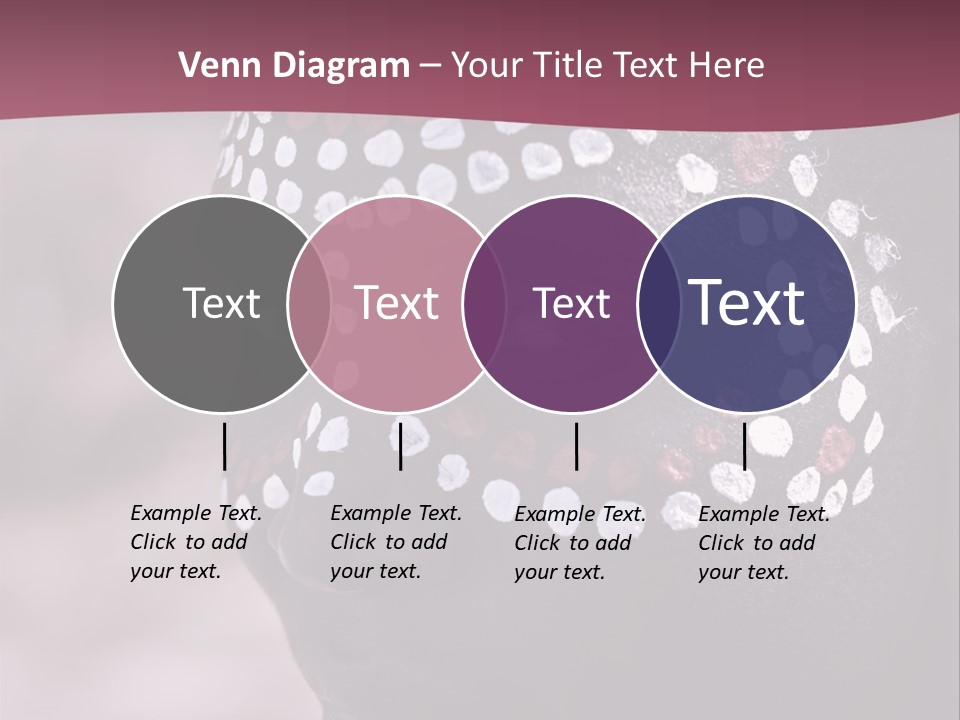 Young African Girl, Tribal Painted Face In White And Red, Partial Desaturated PowerPoint Template