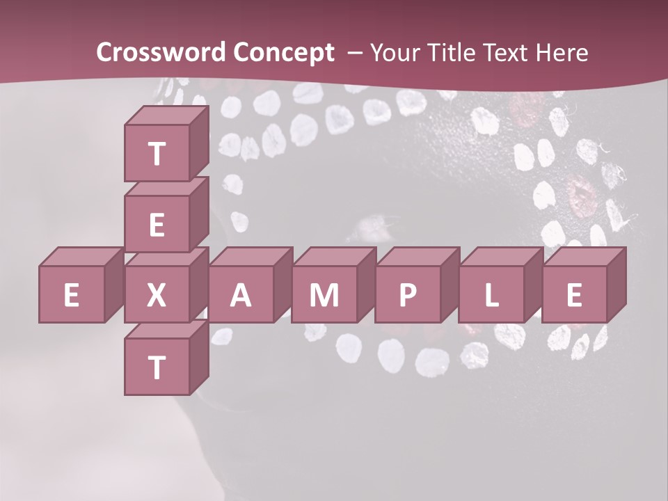 Young African Girl, Tribal Painted Face In White And Red, Partial Desaturated PowerPoint Template