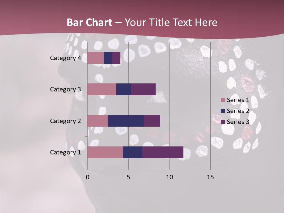 Young African Girl, Tribal Painted Face In White And Red, Partial Desaturated PowerPoint Template