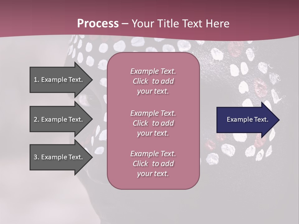 Young African Girl, Tribal Painted Face In White And Red, Partial Desaturated PowerPoint Template