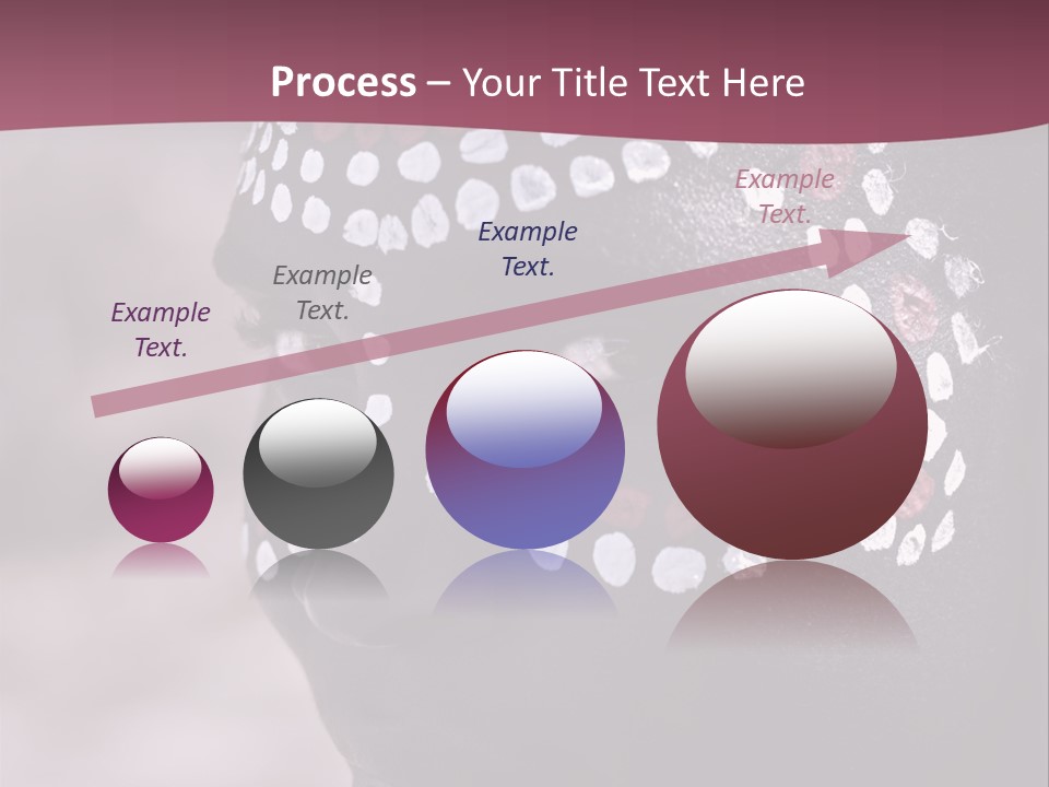 Young African Girl, Tribal Painted Face In White And Red, Partial Desaturated PowerPoint Template