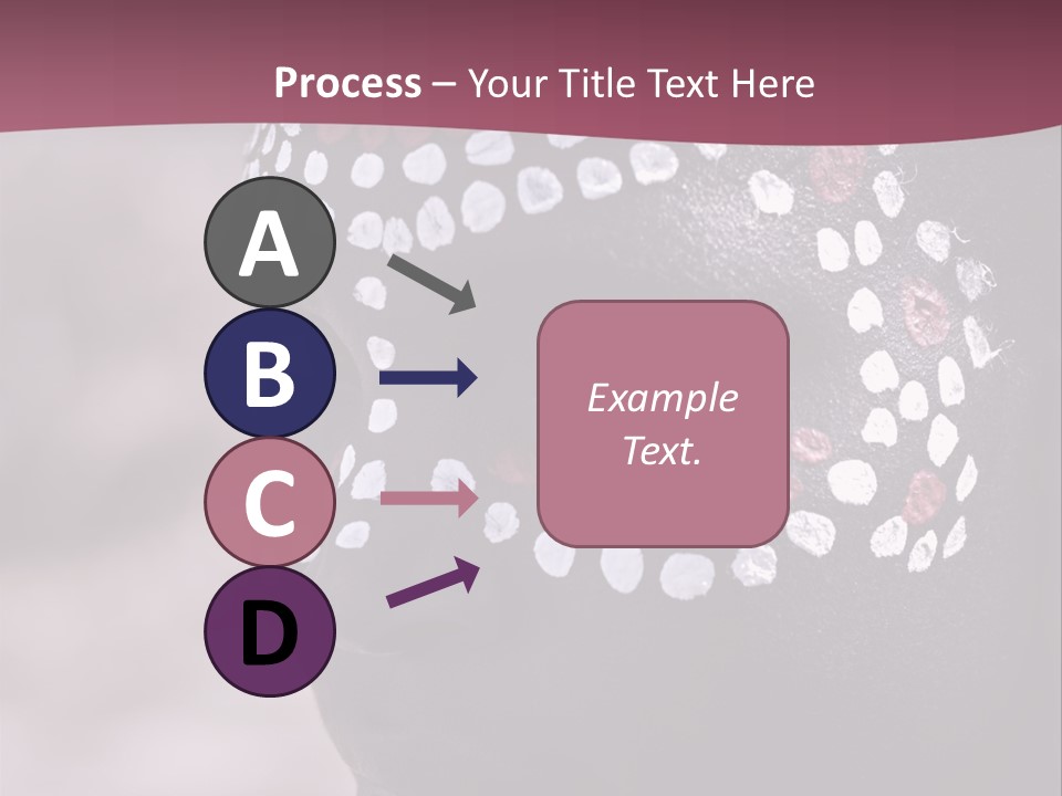 Young African Girl, Tribal Painted Face In White And Red, Partial Desaturated PowerPoint Template