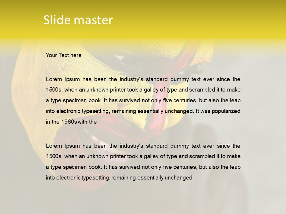 Young African Girl, Tribal Painted Face In Yellow And Red PowerPoint Template