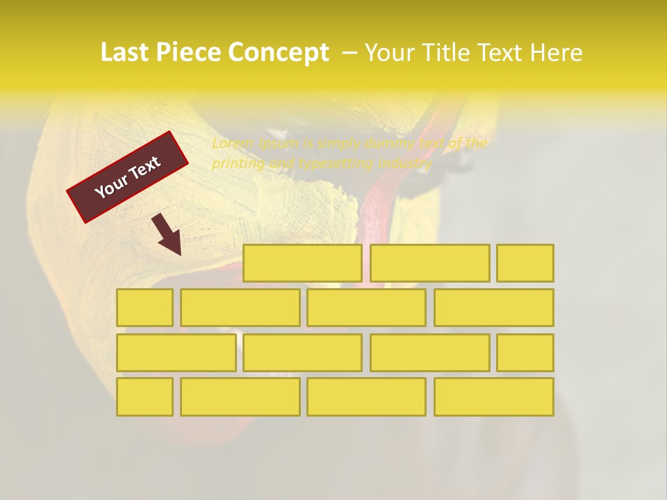 Young African Girl, Tribal Painted Face In Yellow And Red PowerPoint Template