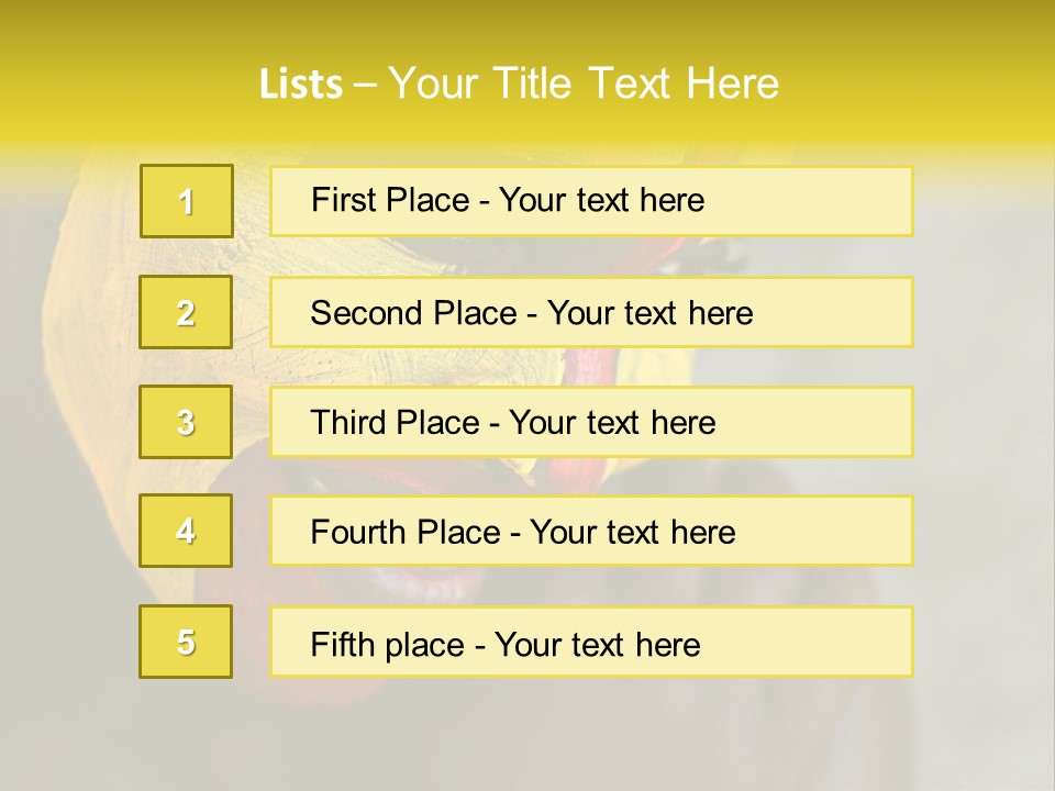 Young African Girl, Tribal Painted Face In Yellow And Red PowerPoint Template