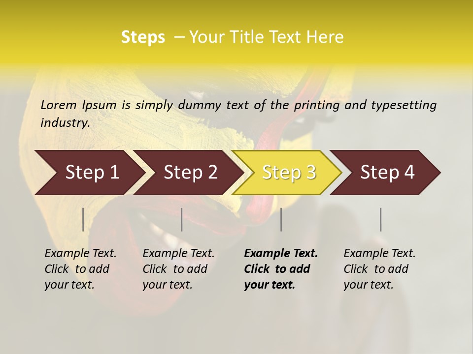 Young African Girl, Tribal Painted Face In Yellow And Red PowerPoint Template