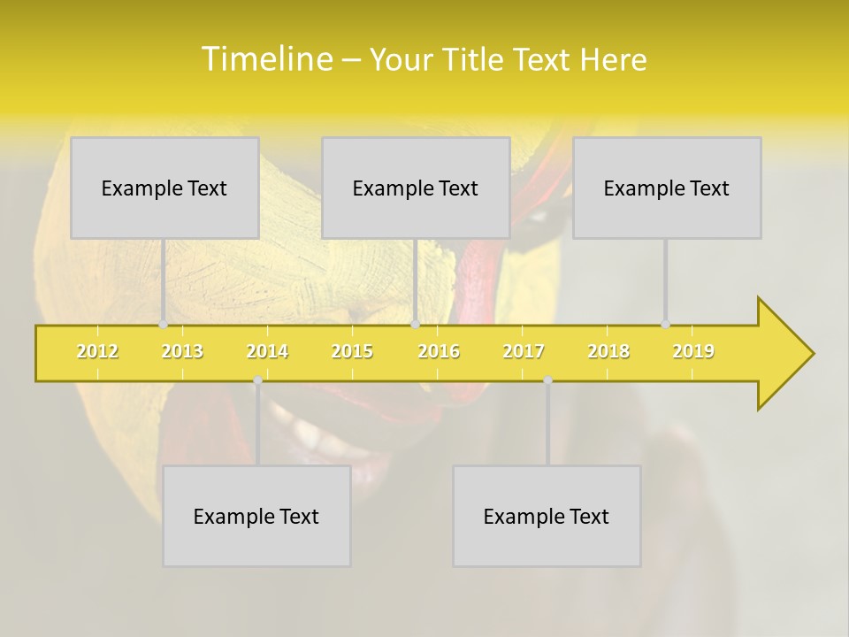 Young African Girl, Tribal Painted Face In Yellow And Red PowerPoint Template