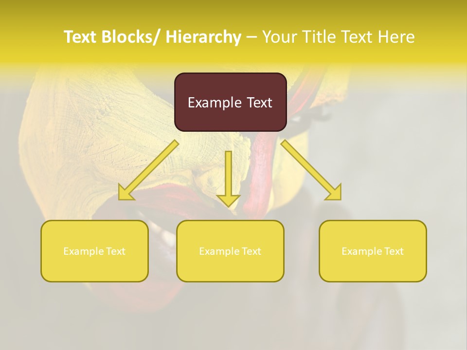 Young African Girl, Tribal Painted Face In Yellow And Red PowerPoint Template