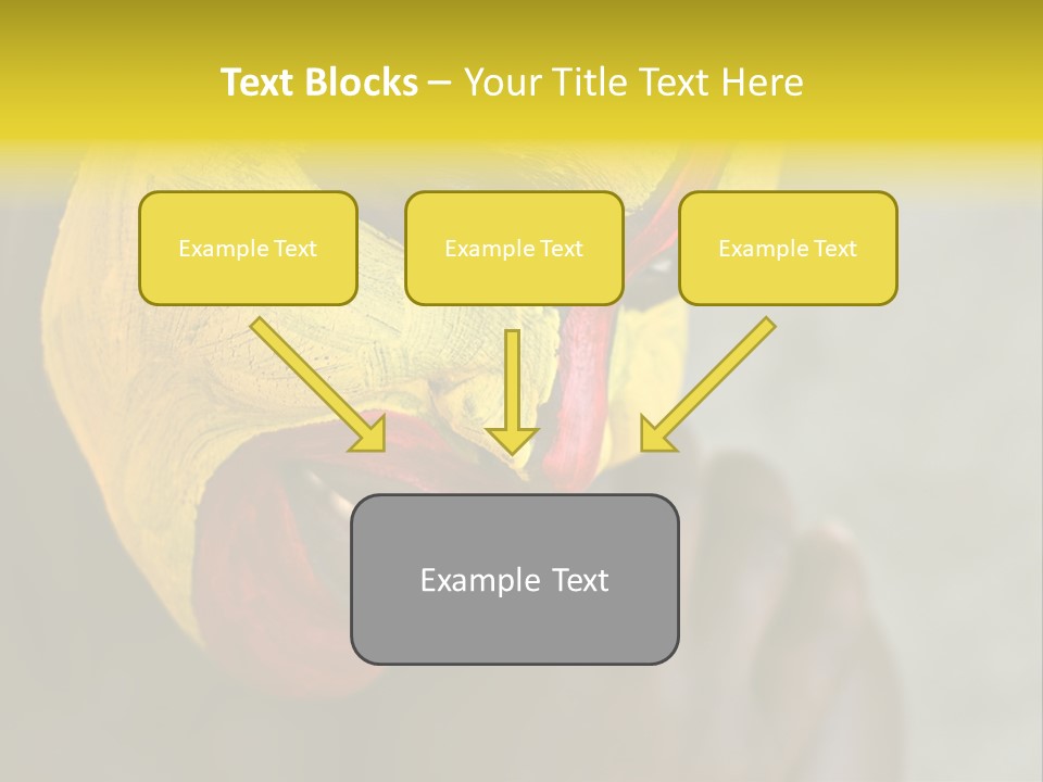 Young African Girl, Tribal Painted Face In Yellow And Red PowerPoint Template