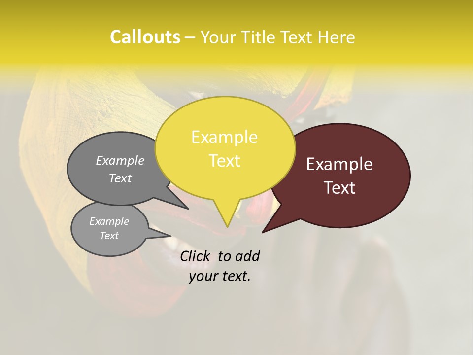 Young African Girl, Tribal Painted Face In Yellow And Red PowerPoint Template