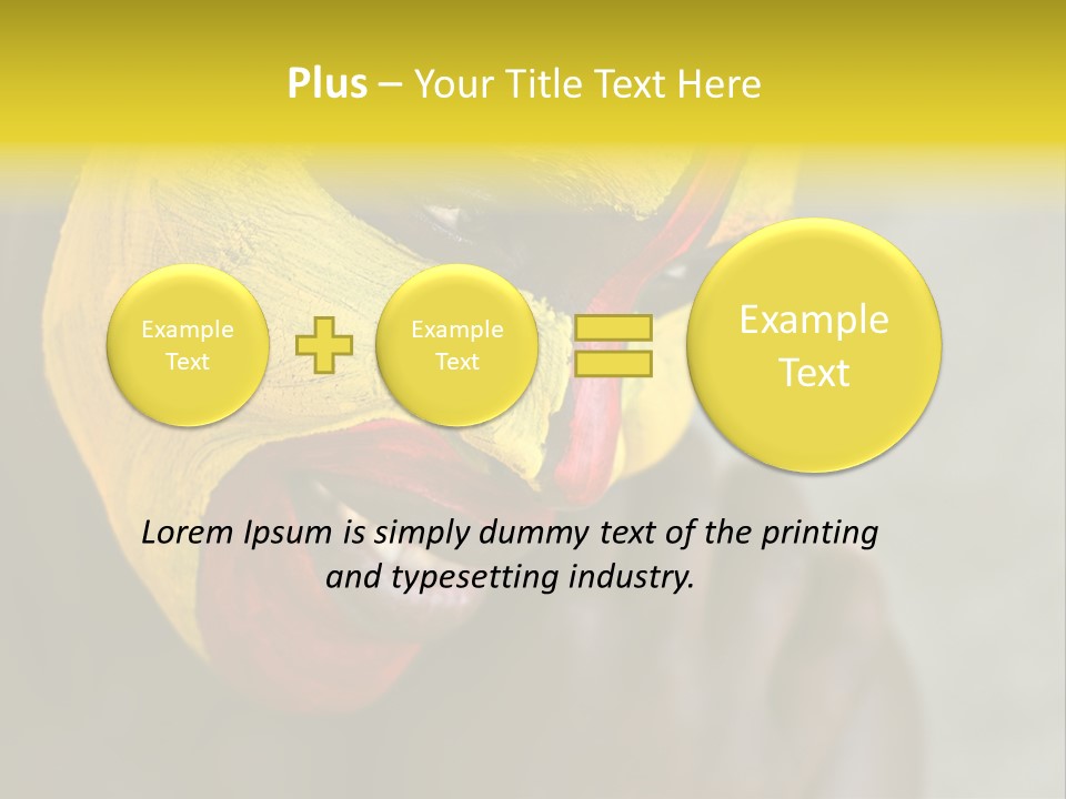 Young African Girl, Tribal Painted Face In Yellow And Red PowerPoint Template