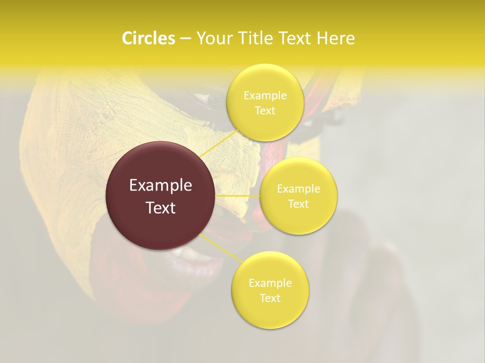 Young African Girl, Tribal Painted Face In Yellow And Red PowerPoint Template
