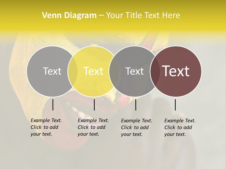 Young African Girl, Tribal Painted Face In Yellow And Red PowerPoint Template