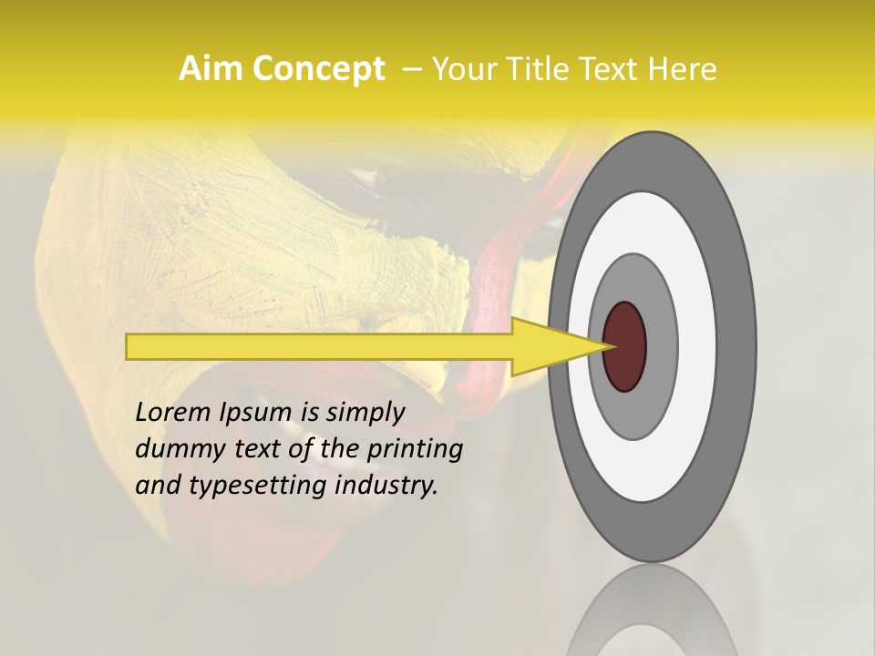 Young African Girl, Tribal Painted Face In Yellow And Red PowerPoint Template