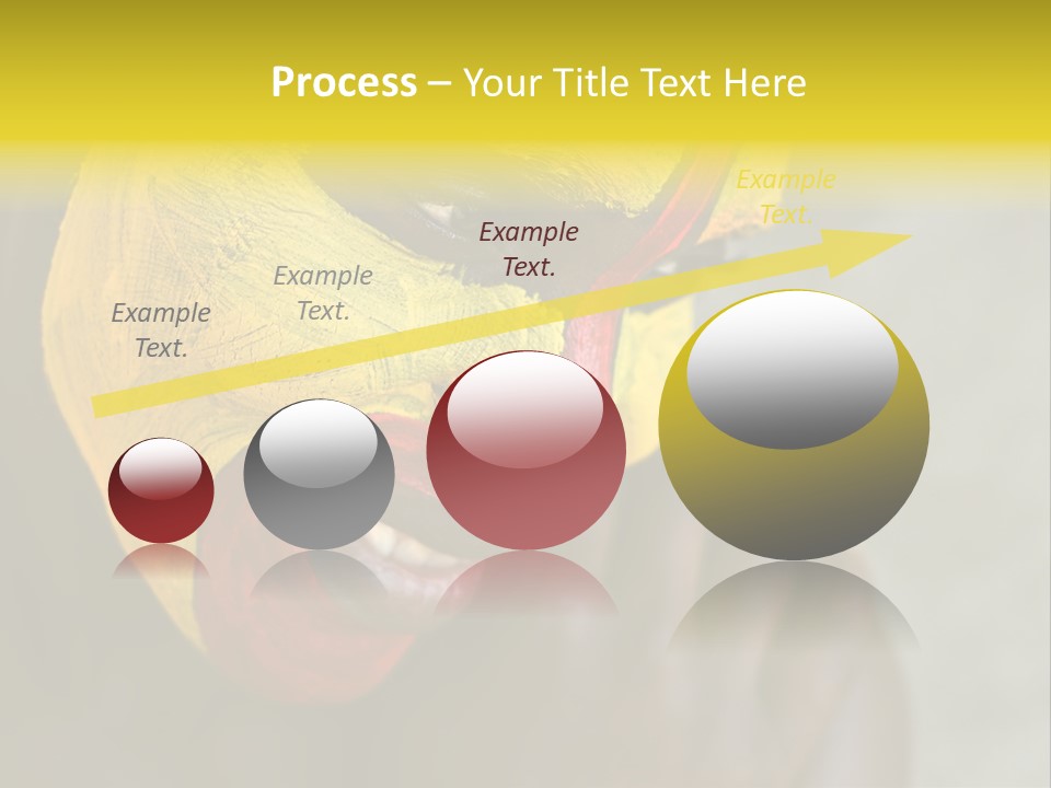 Young African Girl, Tribal Painted Face In Yellow And Red PowerPoint Template