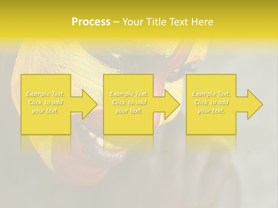 Young African Girl, Tribal Painted Face In Yellow And Red PowerPoint Template