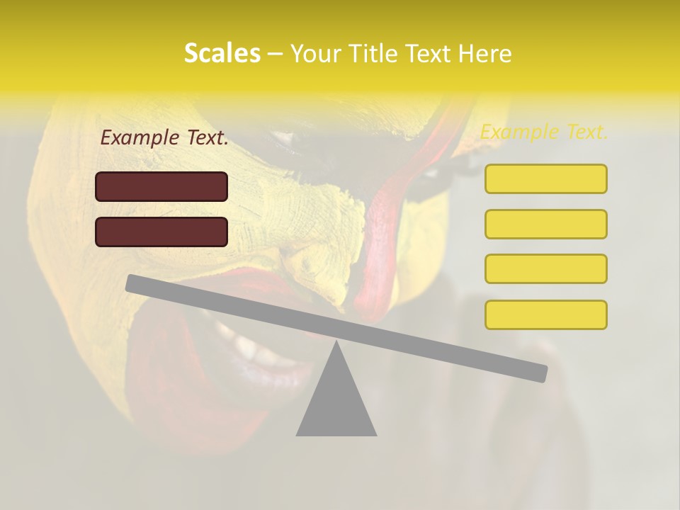 Young African Girl, Tribal Painted Face In Yellow And Red PowerPoint Template