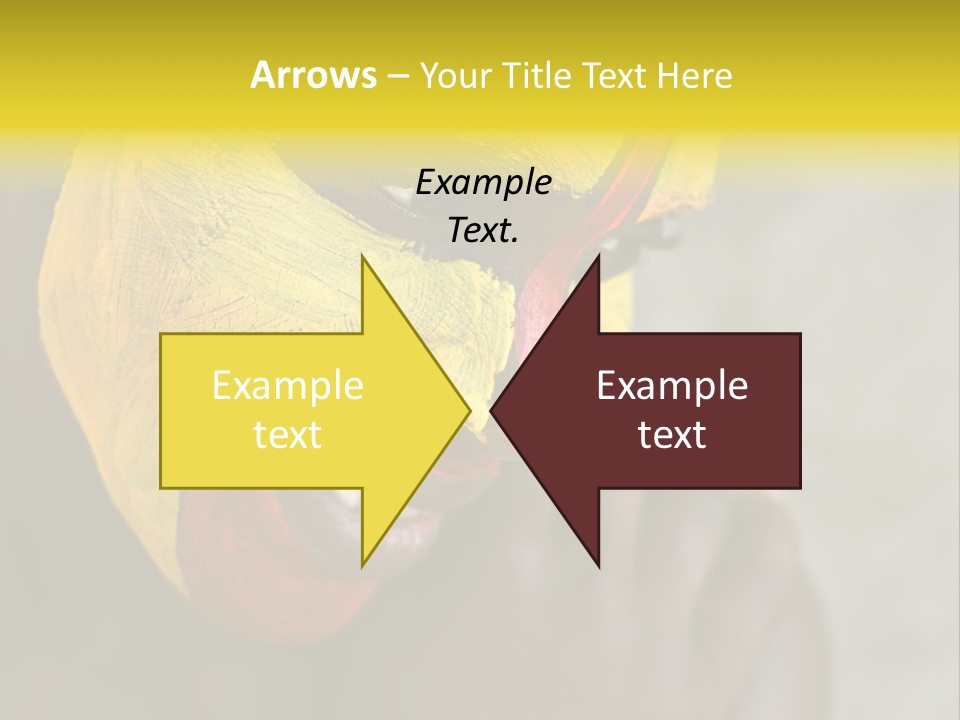 Young African Girl, Tribal Painted Face In Yellow And Red PowerPoint Template