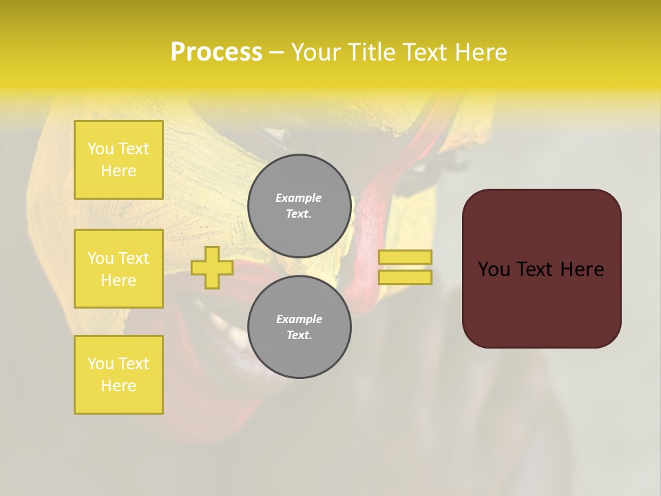 Young African Girl, Tribal Painted Face In Yellow And Red PowerPoint Template