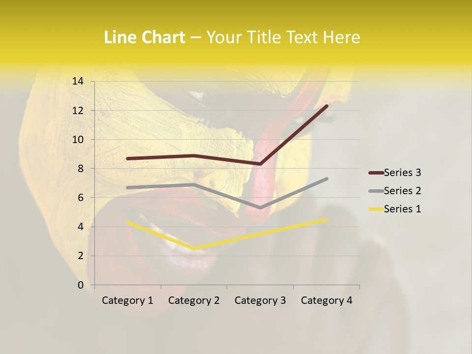 Young African Girl, Tribal Painted Face In Yellow And Red PowerPoint Template