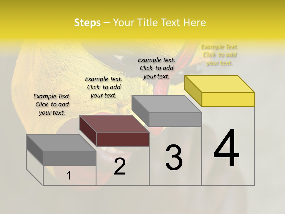 Young African Girl, Tribal Painted Face In Yellow And Red PowerPoint Template