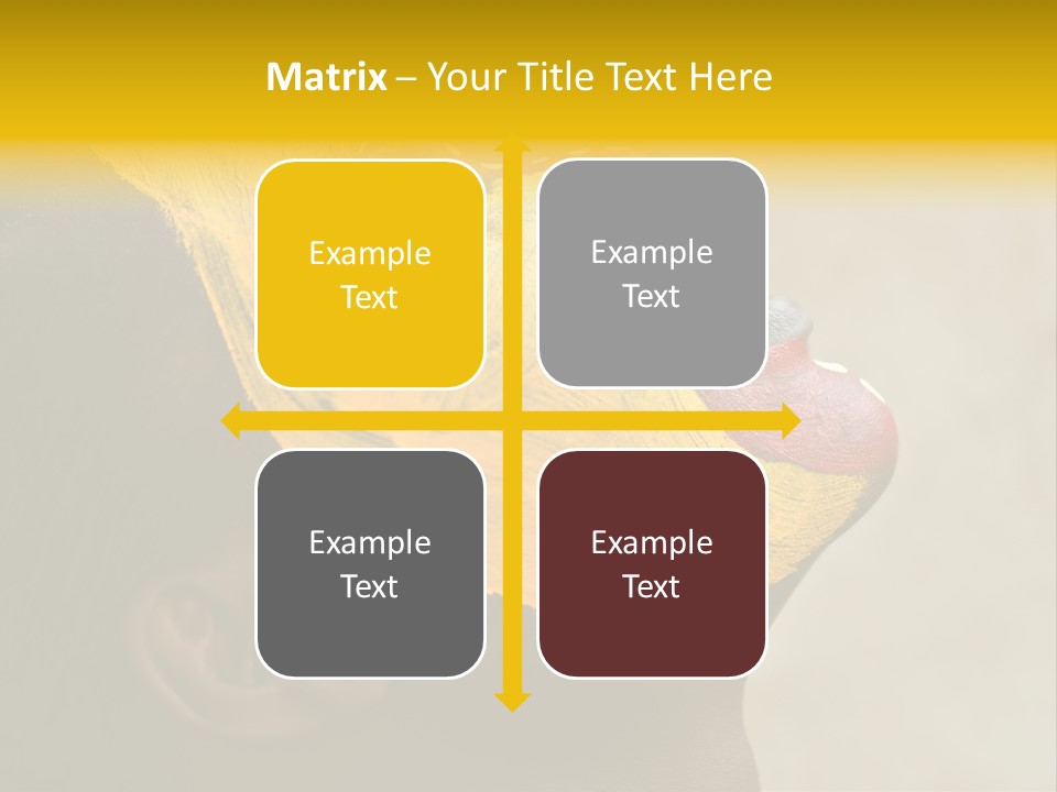 Young African Girl, Tribal Painted Face In Yellow And Red, Harmonic Triangles Use It Portrait Or Landscape PowerPoint Template