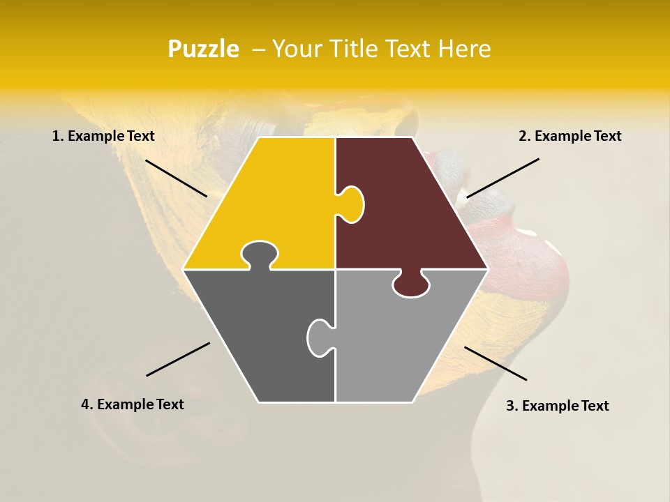 Young African Girl, Tribal Painted Face In Yellow And Red, Harmonic Triangles Use It Portrait Or Landscape PowerPoint Template