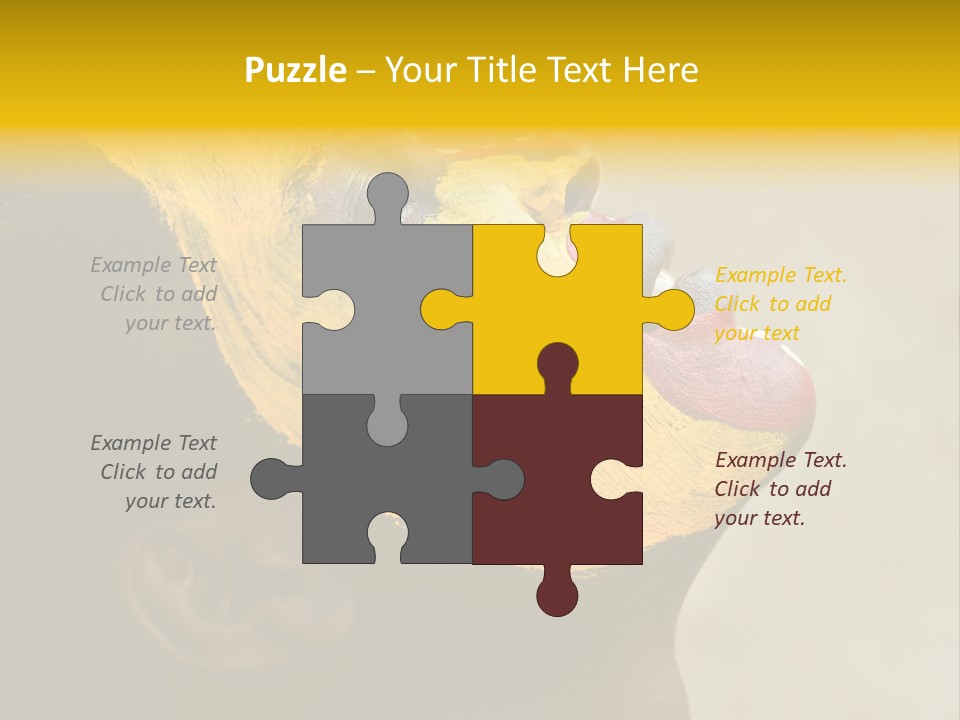 Young African Girl, Tribal Painted Face In Yellow And Red, Harmonic Triangles Use It Portrait Or Landscape PowerPoint Template