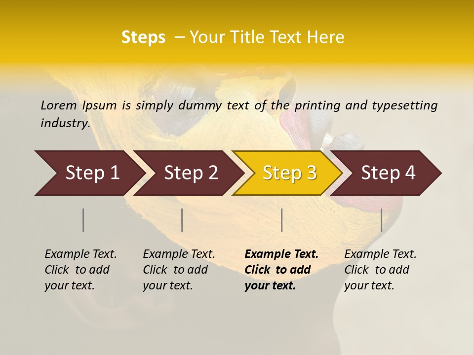 Young African Girl, Tribal Painted Face In Yellow And Red, Harmonic Triangles Use It Portrait Or Landscape PowerPoint Template