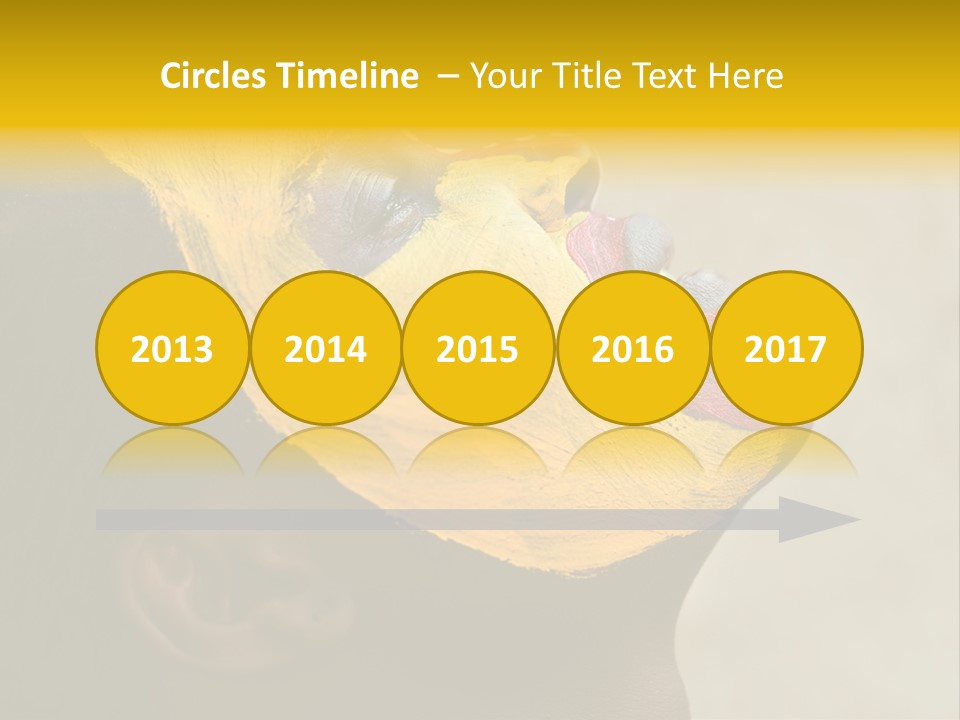 Young African Girl, Tribal Painted Face In Yellow And Red, Harmonic Triangles Use It Portrait Or Landscape PowerPoint Template