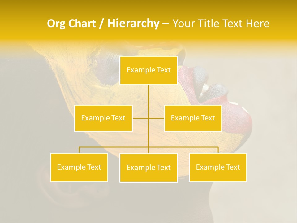 Young African Girl, Tribal Painted Face In Yellow And Red, Harmonic Triangles Use It Portrait Or Landscape PowerPoint Template