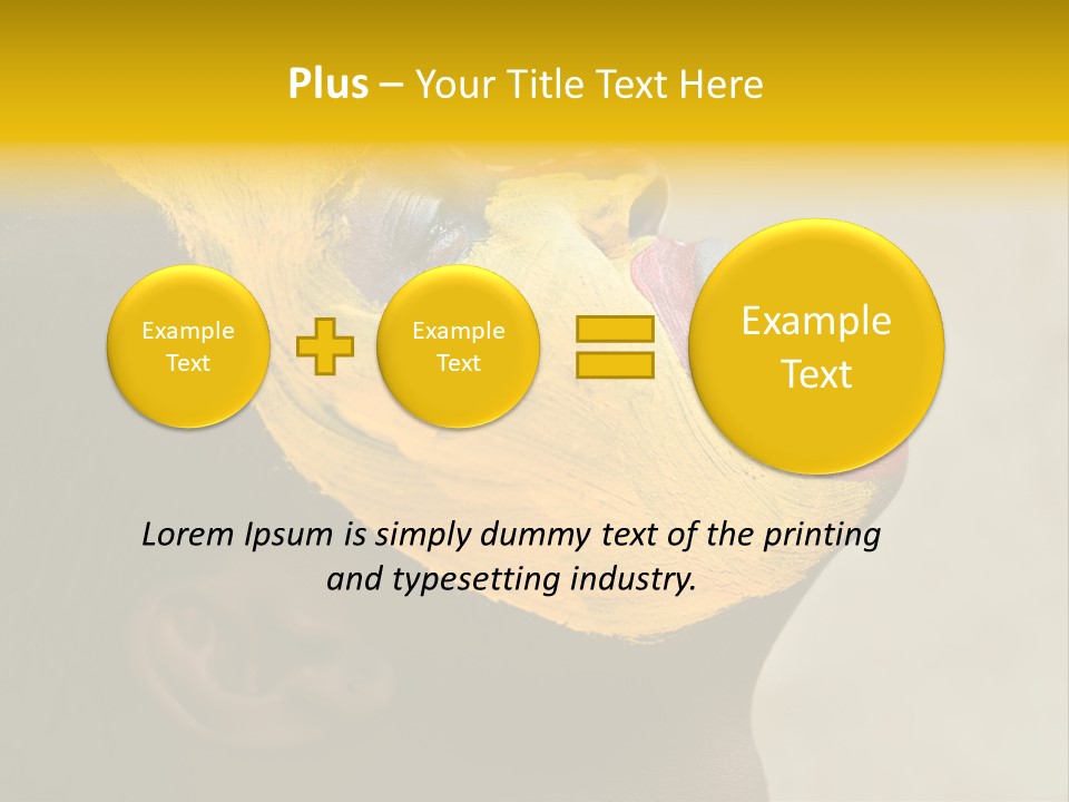 Young African Girl, Tribal Painted Face In Yellow And Red, Harmonic Triangles Use It Portrait Or Landscape PowerPoint Template