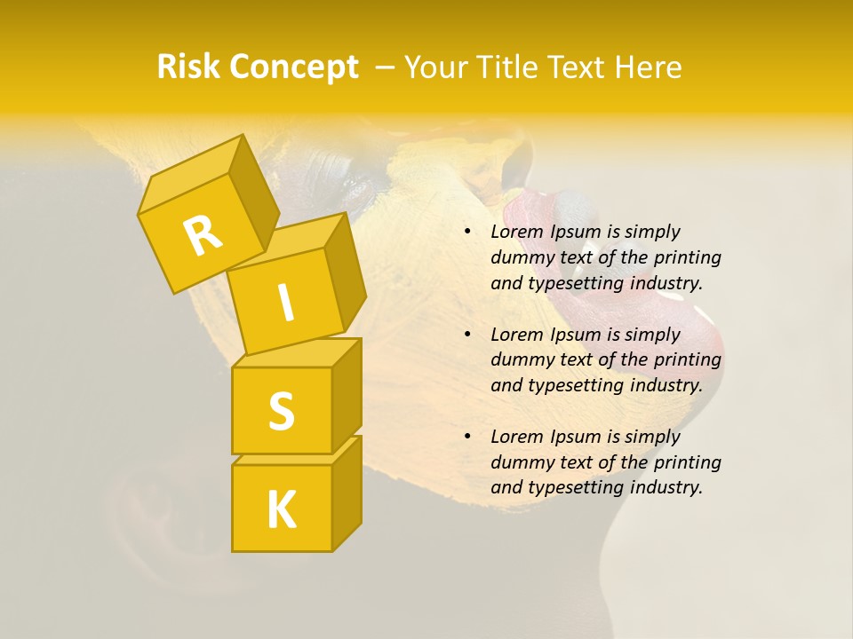 Young African Girl, Tribal Painted Face In Yellow And Red, Harmonic Triangles Use It Portrait Or Landscape PowerPoint Template