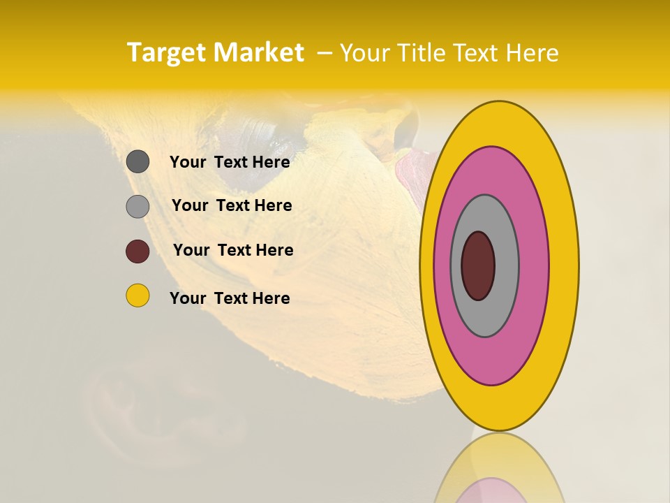 Young African Girl, Tribal Painted Face In Yellow And Red, Harmonic Triangles Use It Portrait Or Landscape PowerPoint Template