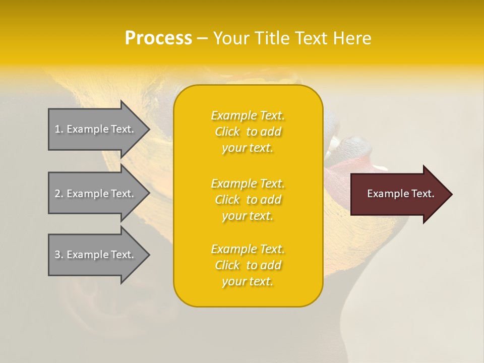 Young African Girl, Tribal Painted Face In Yellow And Red, Harmonic Triangles Use It Portrait Or Landscape PowerPoint Template
