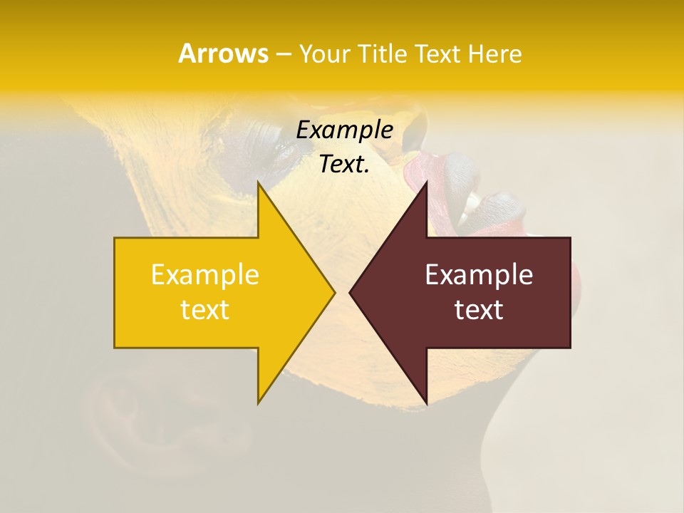 Young African Girl, Tribal Painted Face In Yellow And Red, Harmonic Triangles Use It Portrait Or Landscape PowerPoint Template