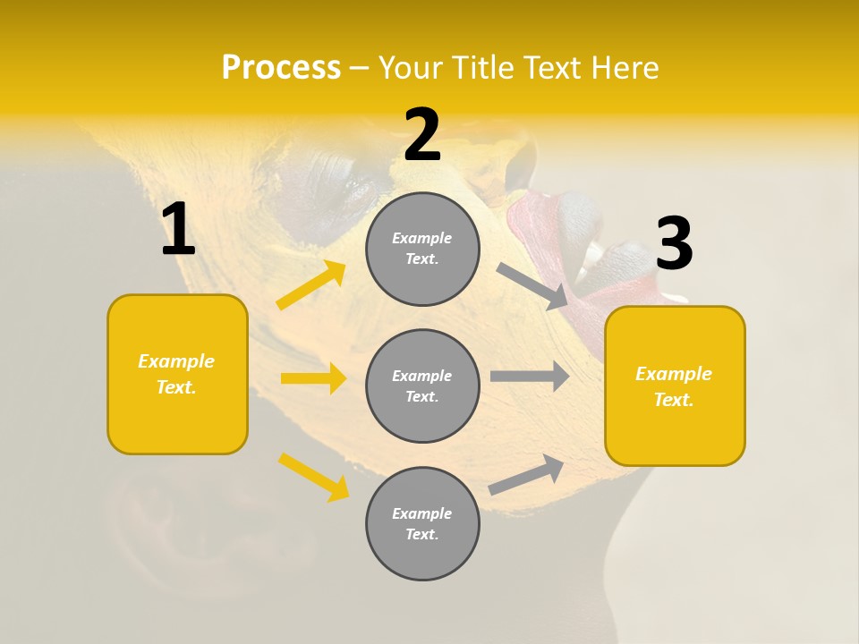 Young African Girl, Tribal Painted Face In Yellow And Red, Harmonic Triangles Use It Portrait Or Landscape PowerPoint Template