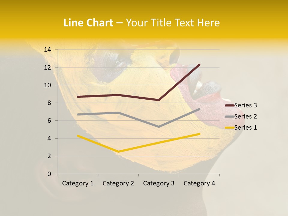 Young African Girl, Tribal Painted Face In Yellow And Red, Harmonic Triangles Use It Portrait Or Landscape PowerPoint Template