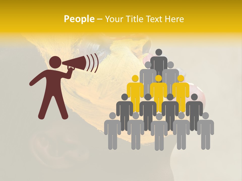 Young African Girl, Tribal Painted Face In Yellow And Red, Harmonic Triangles Use It Portrait Or Landscape PowerPoint Template