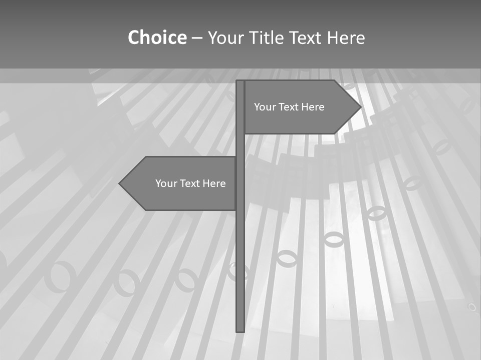 A Black And White Photo Of A Spiral Staircase PowerPoint Template